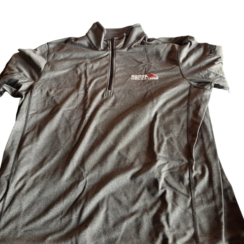 The North Face Mens XXL Gray Heather Quarter Zip Pullover Sierra Construction